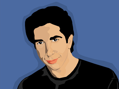 Ross Geller cartoon illustration friends illustration photoshop portrait illustration