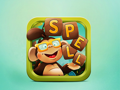 Bongo's Spelling Adventure App Icon app character icon ios monkey spelling