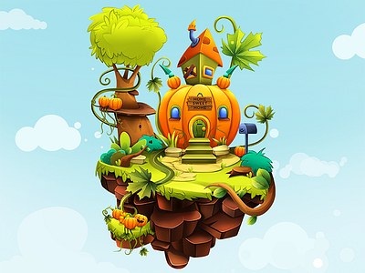 Pumpkin House Island app floating house ios ipad island pumpkin skymath