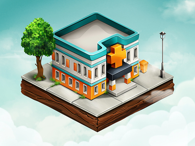 Hospital building game hospital ios isometric map mobile town