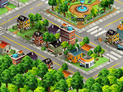 Town app city game isometric town