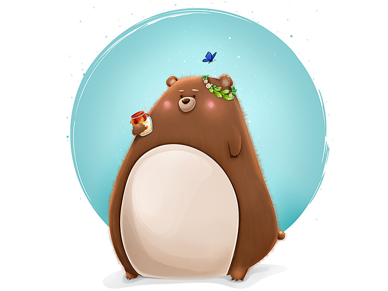 Mr. Bear fatso character honey bear