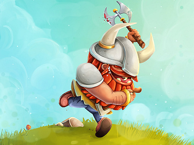 Viking character concept funny illustration viking warrior