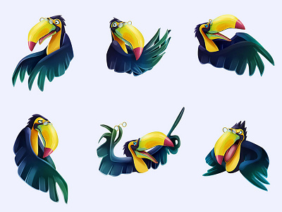Toucan Expressions bird character expressions mascot toucan