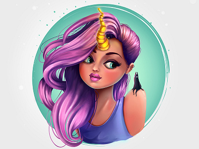 Unicorn Girl fantasy girl portrait unicorn whimsical