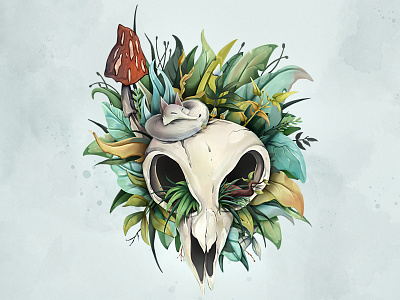 Skull concept foliage fox leaf leaves plants skull