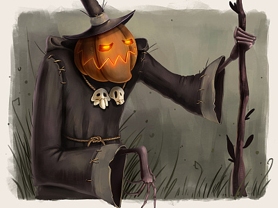 Vladimir character halloween illustration pumpkin spooky
