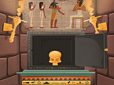 Egyptian Room egyptian game gold illustration ios room skull