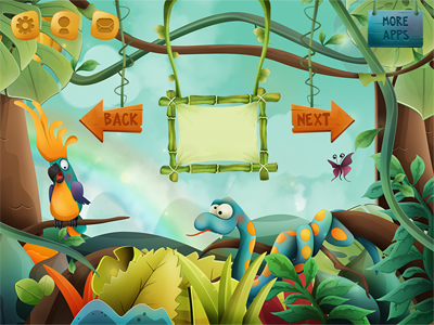 Jungle 2 app bamboo butterfly characters illustration ios jungle ui