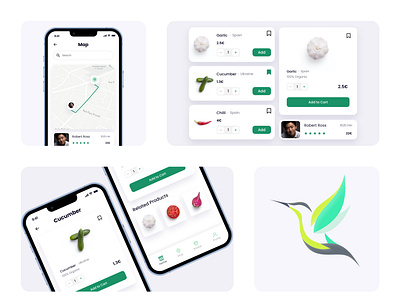 Delivery App Elements app branding delivery design logo ui ux