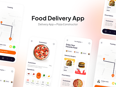 Food Delivery App app delivery design food orange ui ux