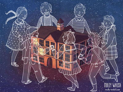 The Old School House digital illustration editorial illustration illustration traditional illustration