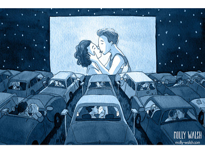 Make Out Sesh editorial illustration illustration traditional illustration watercolor