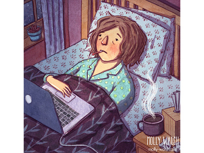 Bed Rest digital illustration editorial illustration illustration traditional illustration