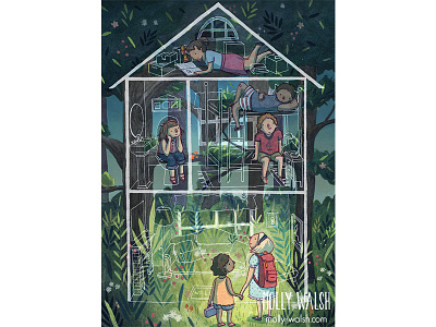 Home In the Woods children childrens illustration digital illustration editorial illustration illustration traditional illustration