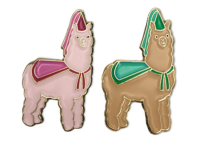 Alpaca Pins alpacas enamel illustration pins product design vector illustration