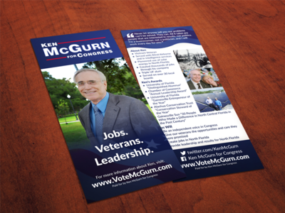 Ken McGurn for Congress Rack Card congressional campaign politics