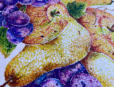 Stippling Fruit colorful drawing fruit illustration stippling
