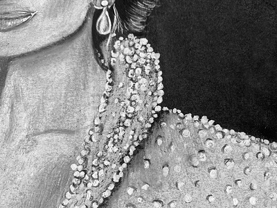 Princess Diana black and white drawing illustration princess