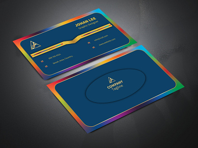 Rainbow Themed business card businesscard creative design elegant design minimal modern