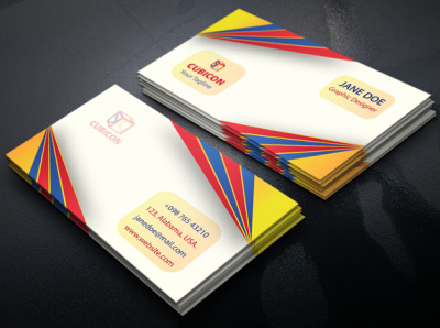 Creative colorful design businesscard colorful creative elegant design illustration modern typography