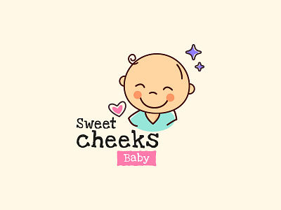 Sweet Cheeks baby cheeks cute illustration kinder little logo love mild purple soft sweet