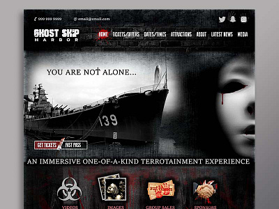 Stay scared black haunted horrible horror scare scary user interface web layout webpage