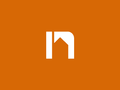 Real Estate logo 'N' home house logo design n alphabet n logo n vector n word orange property real estate white