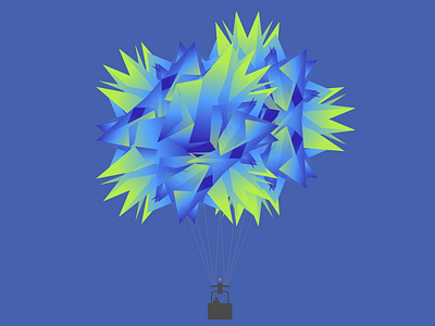 Facet Fiction balloon facets floating illustration sketch