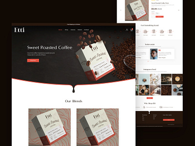 Etti - Sweet Roasted Coffee css design design graphic design illustration logo design psd to html responsive design web design web development