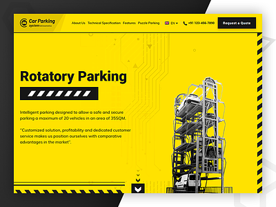 Custom Website for Car Parking System black and yellow car parking css design psd to html web design web development