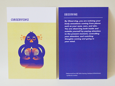 Observing Mindfulness Card cards illustration meditation mindfulness