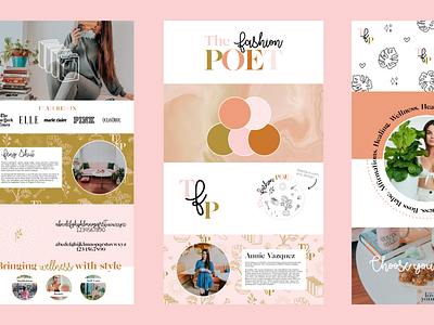 The Fashion Poet Brand blog blogger brand brand identity branding design fashion graphic icons illustration logo poet reiki showit spiritual tropical vibrant website