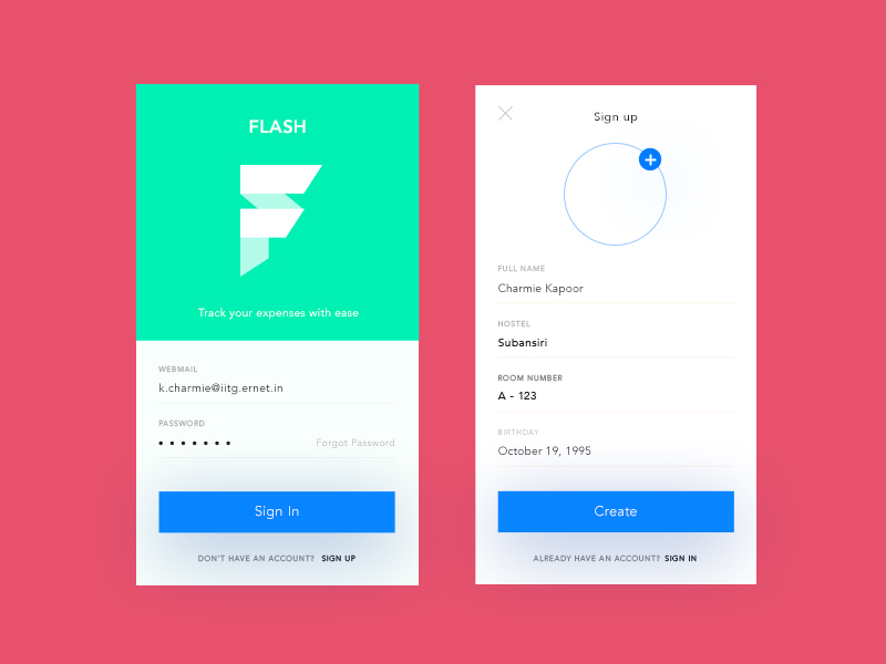 Flash- Sign Up by Charmie Kapoor | Dribbble | Dribbble