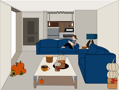 Inside Apt adobe illustrator apartment design digitalart illustration illustration art