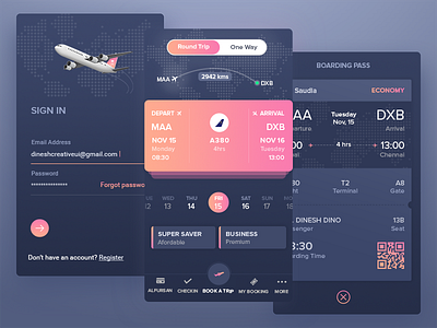 Flight Booking App | Saudia app booking boarding pass flight app minimal ui ui ux uxd