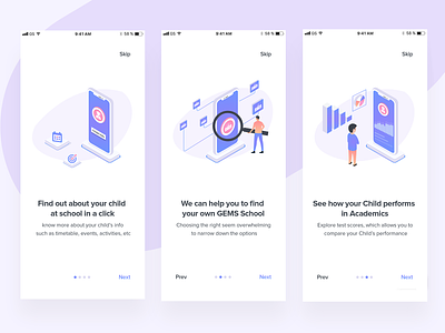 On-boarding screens illustration inspirations login mobile app on boarding onboard screen register now school application ui deisgn ux design walkthrough
