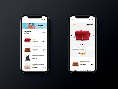 Bag Shop Mobile App Design