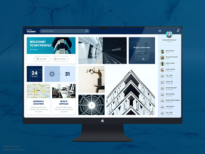 Portfolio & Profile Dashboard Design black blog design blue clean creative dashboard design design fashion metro design metro style metro ui portfolio profile design typography ui ux web design widget