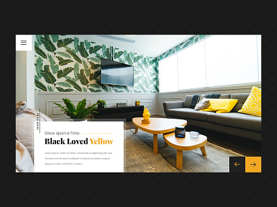 Interior Design Web Design - Black and Yellow