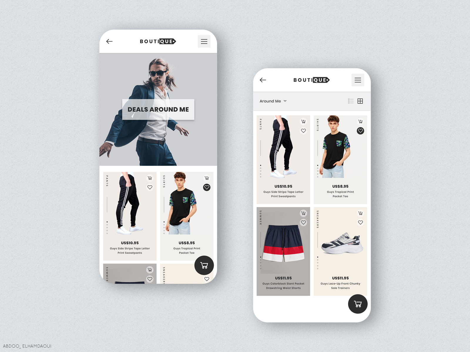 Boutique - Men Shopping App Design.