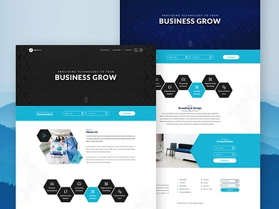 MD Hexa - Medical Technology Web Design blue clean clean ui creative design flat design hexagon hexagonal medical medical care medical design technology ui ux web design webdesign