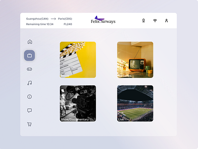Inflight Entertainment System UI 3 airline branding design entertainment ui ux