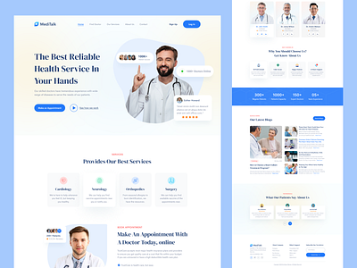 MediTalk | Medical Website Landing Page Design consultation doctor health healthcare landing page medical medical app medical care medical landing page medical web medical website medical website landing page medicine modern website srsoumik trendy web website design