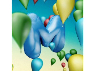 'M' for 36 days of type 36 days of type balloon balloons cinema 4d colours design ferranhead font graphic design m type typography