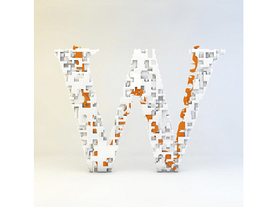 'W' for 36 days of type 36 days of type cinema 4d design ferranhead font noise organic typography w