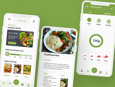 Ethical Eating App design dribbleshots figma food app meat tracking app product design ux