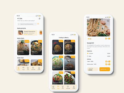 Food App screens design dribbleshots figma food app product design ui ux