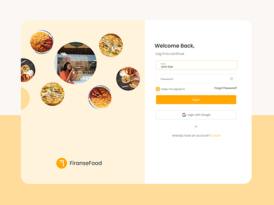 Login Page for a food management app dashboard design design dribbleshots figma food app management product design ui ux