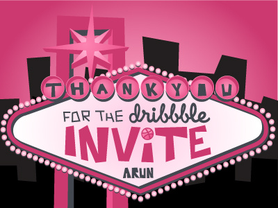 Thank You (belated) :/ debut dribbble graphic design illustration lights thank vegas you